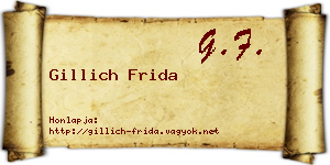 Gillich Frida névjegykártya